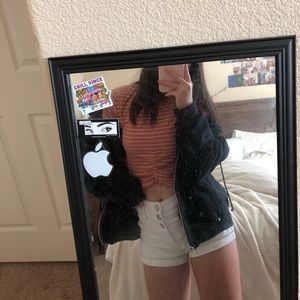 cute pink with strips crop top!